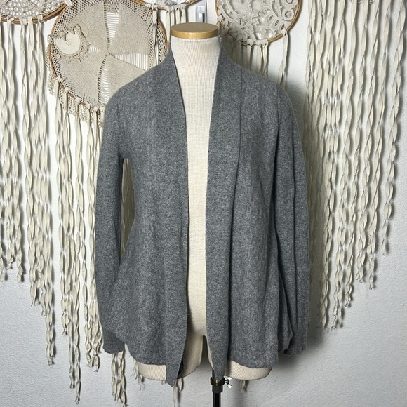 Theory Gray Cashmere Martella Open Front Cardigan Size Small - Picture 1 of 11